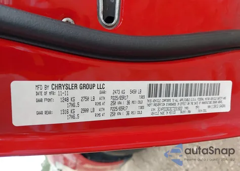 2012 Dodge Journey Sxt из США, поврежденный, VIN 3C4PDCBG3CT231822